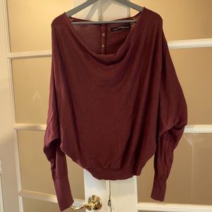 All Saints Burgundy Cowl Neck Sweater